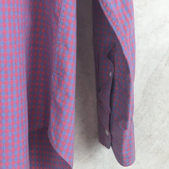 J. Crew Men's Long Sleeve Blue and Pink Checkered Button-up Shirt Size L - Picture 3 of 12